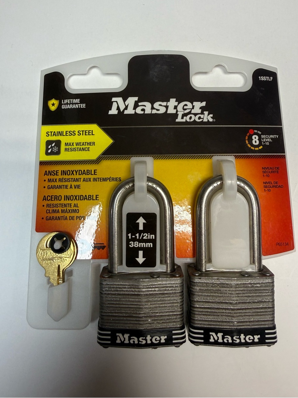 Master Lock 1SSTLF Stainless Steel Outdoor Padlocks Keyed Alike 2-Pack  NEW